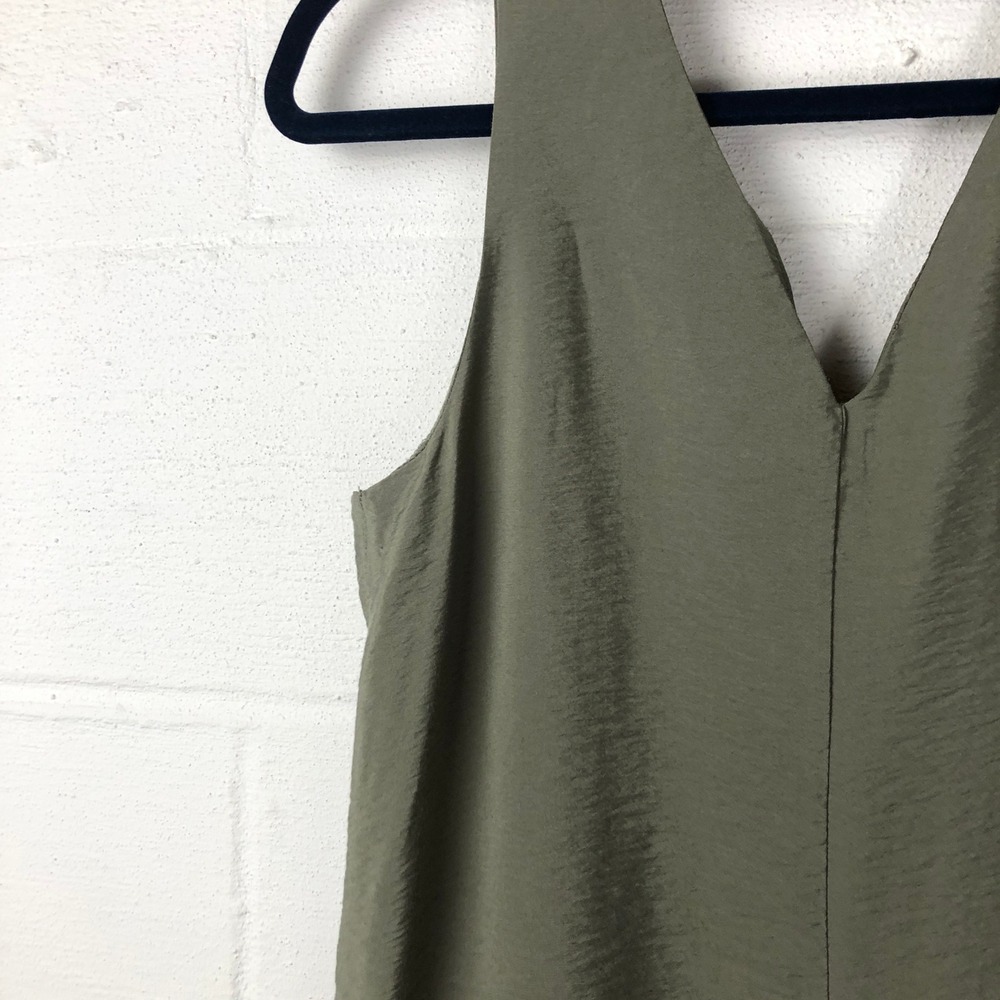 Banana Republic Womens Satin Sleeveless Shift Dress Size‎ S Green Work Office - Picture 3 of 10